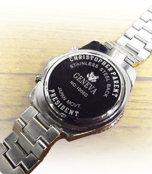 Watch Back Engraved